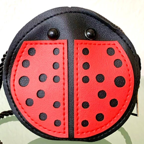 Cute PU Kid's Children's Good Luck Ladybug Girl's Purse Handbag Crossbody Bag - Picture 2 of 4